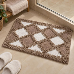 Textured Shaggy Bath Mat 80 × 50 cm