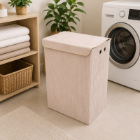 Beige Portable Clothes Storage Basket