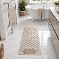Shower Mat with Massage Nodules & Built-In Foot Scrubber