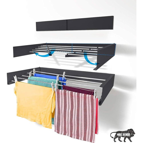 Multi-Function Black Hanging Window Sill Drying Rack Easy Folding Drying Rack Balcony Retractable Drying Shoe Rack