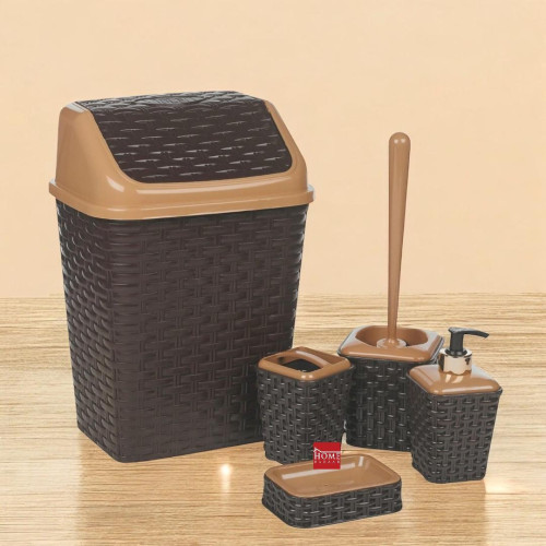 Dark Brown Bathroom Set - 5 Pieces