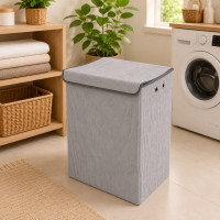 Grey Portable Clothes Storage Basket