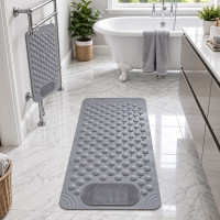 Shower Mat with Massage Nodules & Built-In Foot Scrubber
