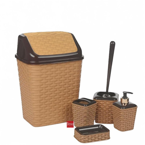 Light Brown Bathroom Set - 5 Pieces