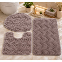 Brown Bathroom Mat Set – 3 Pieces