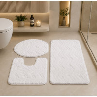 Beige Bathroom Mat Set – 3 Pieces