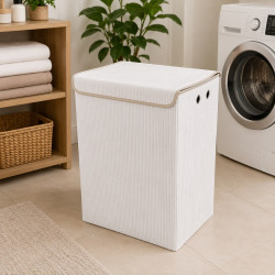 Off White Portable Clothes Storage Basket
