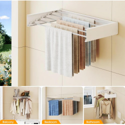 Multi-Function White Hanging Window Sill Drying Rack Easy Folding Drying Rack Balcony Retractable Drying Shoe Rack