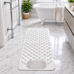 Shower Mat with Massage Nodules & Built-In Foot Scrubber