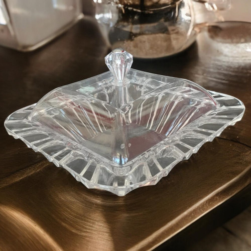1 pc,plexie crystal acrylic, candy  bowl with a lid