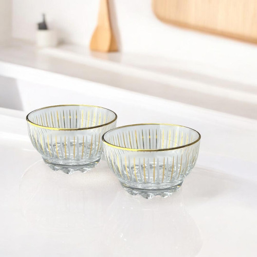 6-Piece Gold Glass Bowl Set – Elegant & Stylish Serveware