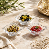 Fish-Shaped Clear Glass Serving Bowls – 6 Pieces