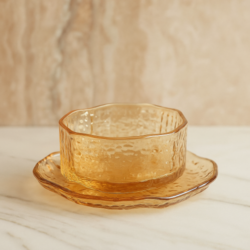 High Quality Glassware Set – 6 Bowls & 6 Saucers