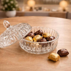 Crystal Glass Sugar Bowl – Elegant & Durable Design