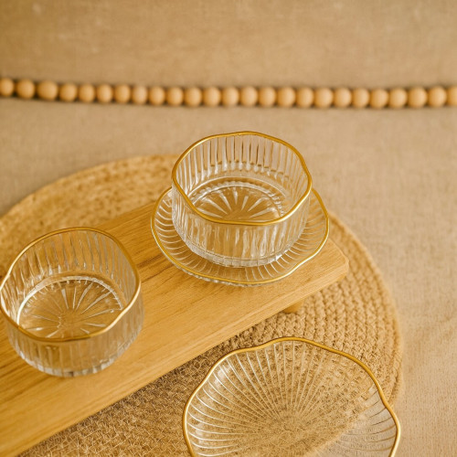 High Quality Glassware Set – 6 Bowls & 6 Saucers