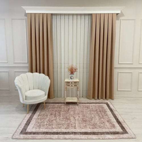 Brillant Beige Latex Leather Base Carpet 180*120