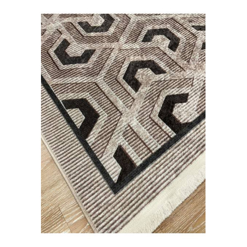 Brillant Beige and Brown Latex Leather Base Carpet 180*120