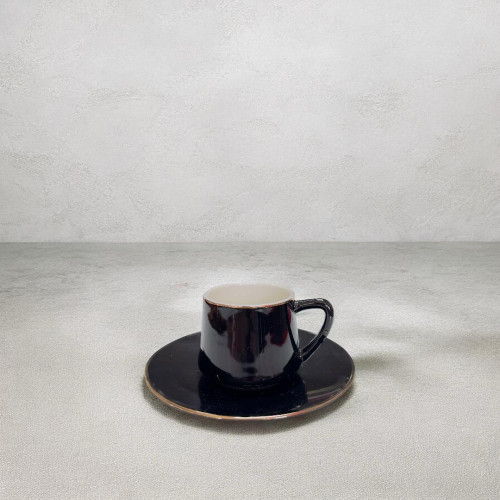 Stylish Black and Gold Coffee Cups Set (12pcs)