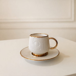 Phoenix White and Gold Coffee Set – 6 Pieces
