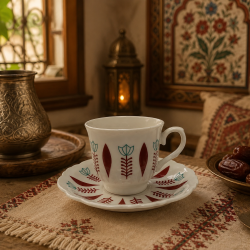 Traditional Coffee Cups Set – 12 Cups & 12 Saucers