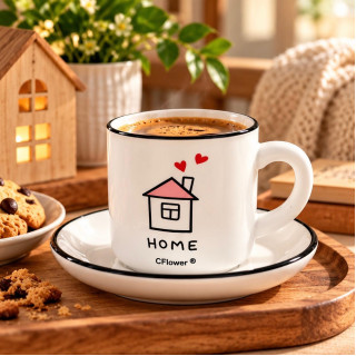 Stylish Coffee Cup and Saucer