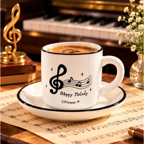Stylish Coffee Cup and Saucer