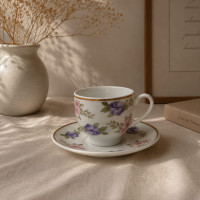 Floral Coffee Cups Set – 12 Cups & 12 Saucers