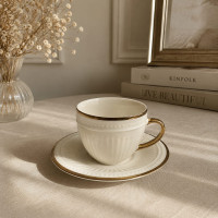 Gold Line Coffee Cup & Saucer Set – 24 Pieces