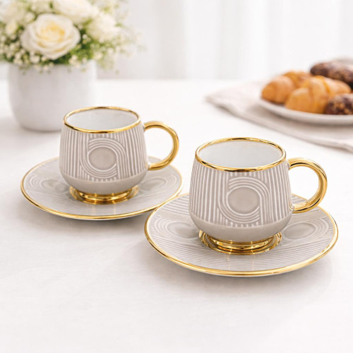 Phoenix Brown Coffee Set – 6 Pieces