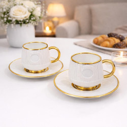 Phoenix White and Gold Coffee Set – 6 Pieces