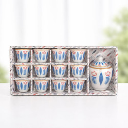 Traditional Chaffee Cups With Sugar Bowl – 13 Pieces