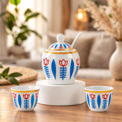 Traditional Chaffee Cups With Sugar Bowl – 13 Pieces