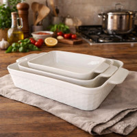 3-Piece Baking Plate Set for Oven Use