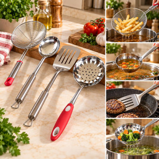 Stainless Steel Cooking Cutlery Set – 5 Pieces