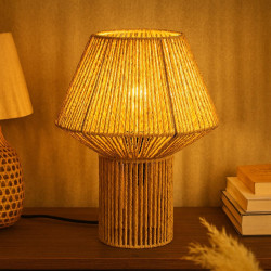 Straw Decorative Stand with Candle – Natural Home Accent