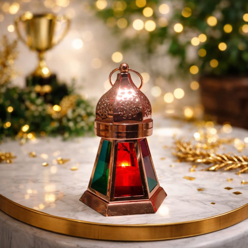 Small Vintage Rose Gold Decorative Lantern