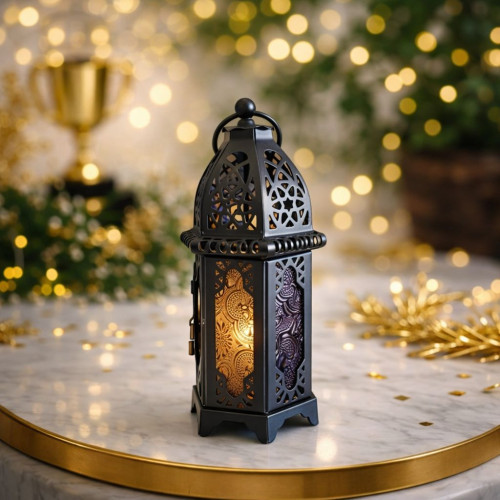 Elegant Black Ambient Light Lantern