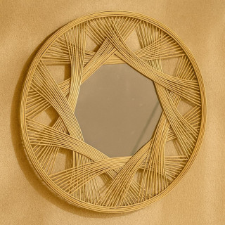 Straw Wall Mirror – 55 cm Natural Decorative Mirror