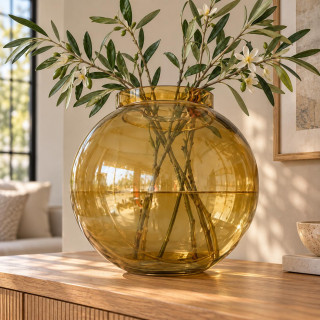 Big  Size Office Decor Glass Fish Bowl Clear Goldfish Bowl Flower Vase