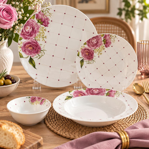 24-Piece Floral Dinnerware Set