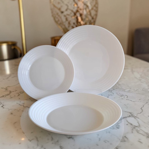 Luminarc Harena White Dish Set – 18 Pieces
