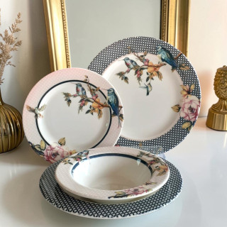 Kosova 24-Piece Porcelain Dinner Floral Design