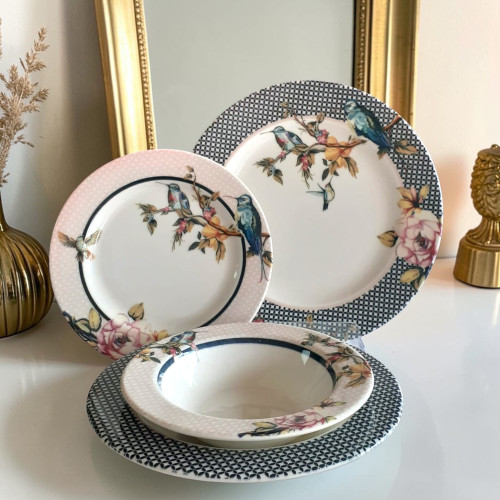 Kosova 24-Piece Porcelain Dinner Floral Design