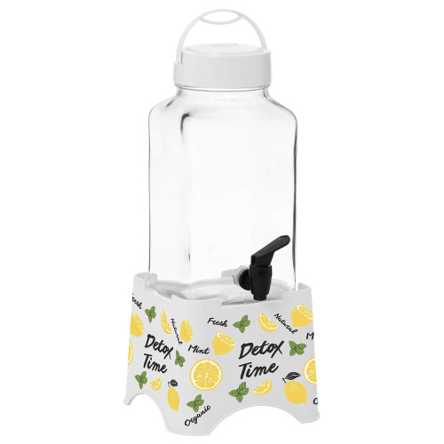 3 Litre Lemon Glass Drink Holder with Stand | Practical and Decorative Beverage Organizer 3 Litre Lemon Glass Drink Holder with Stand | Practical and Decorative Beverage Organizer