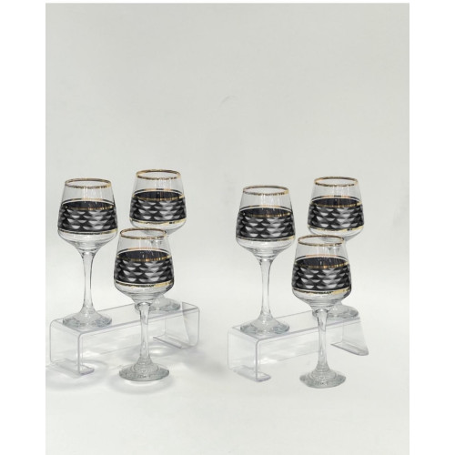 6-Piece Black Glass Drink Cups Set – Stylish & Modern Drinkware