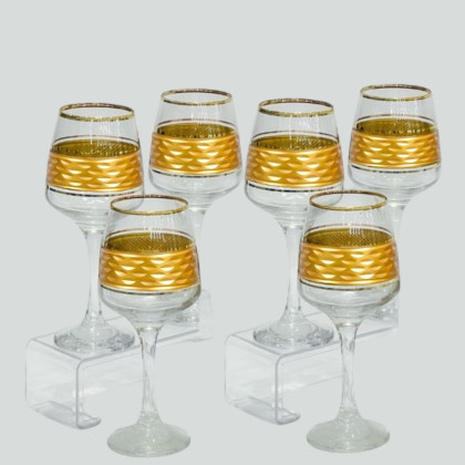 6-Piece Gold Glass Drink Cups Set – Elegant & Luxurious Drinkware