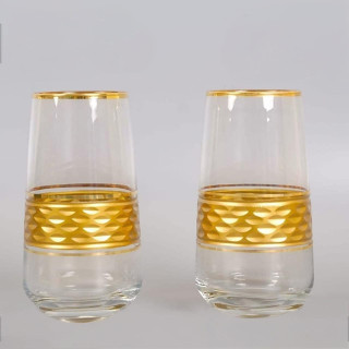 6-Piece 480ml Gold Glass Drink Cups Set – Elegant & Stylish Drinkware
