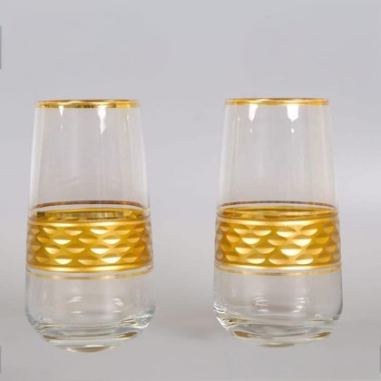 6-Piece 480ml Gold Glass Drink Cups Set – Elegant & Stylish Drinkware