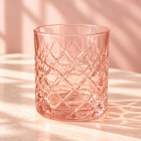 Light Pink Cups with Classic Geometric Diamond Pattern – 6 Pieces