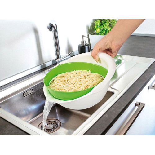 Round Bowl with Strainer – Versatile and Convenient Kitchen Tool